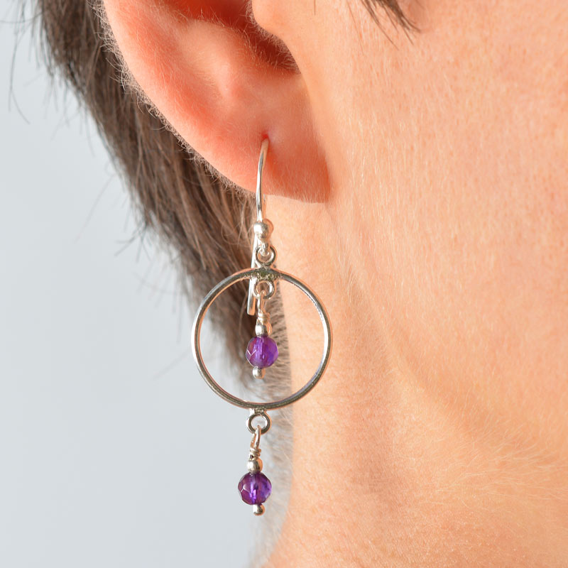 Gemstone Hoop Earrings