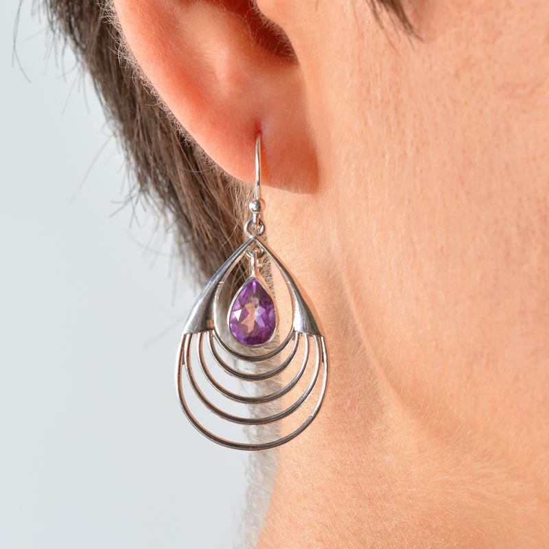 Amethyst Teardrop Earrings