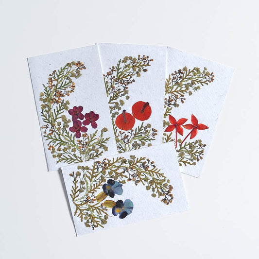 Intricate Flower Arrangement Cards (Set of 4)