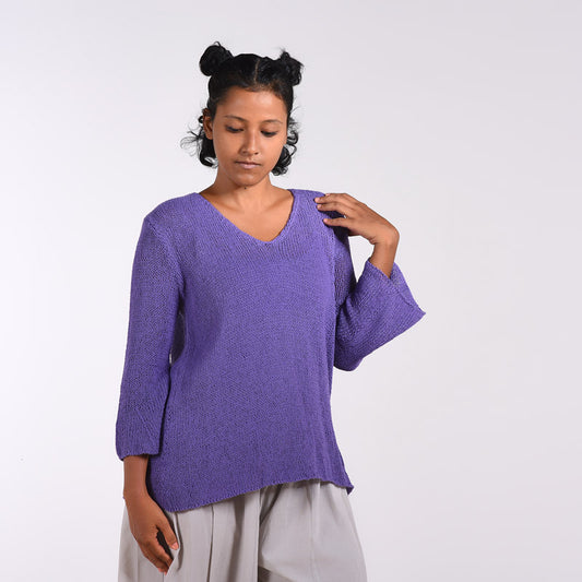 Flirty Organic Cotton Hand Knit Top