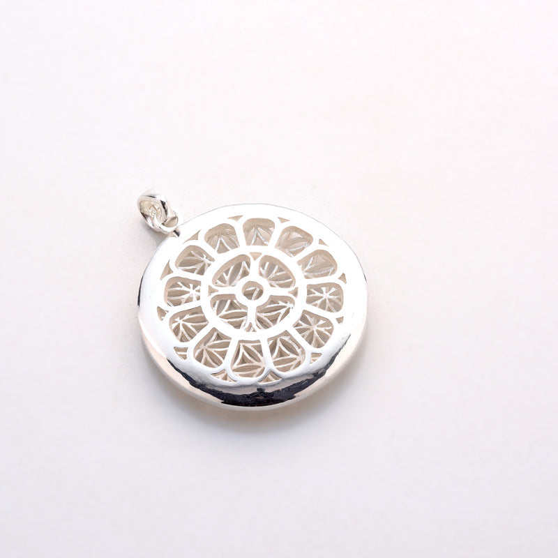 Mother Symbol with Flower of Life Silver Pendant