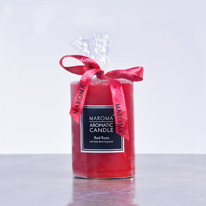 Red Rose Pillar Candle -Small (S:12)