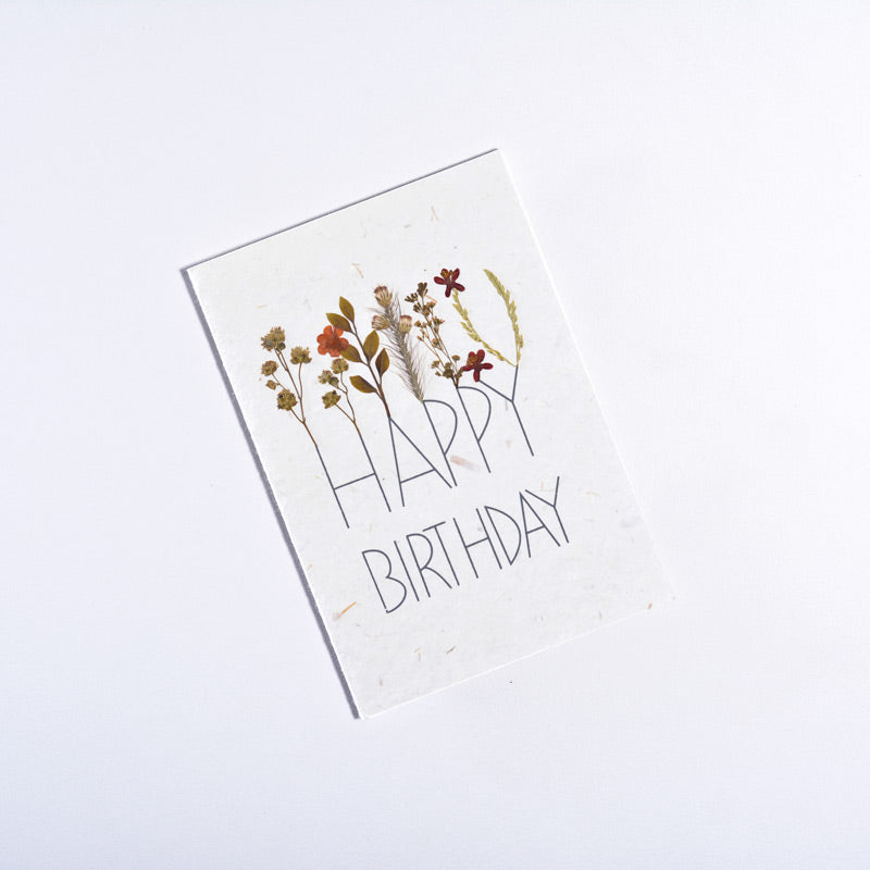 Happy Birthday - Tall Text Handmade Greeting Card