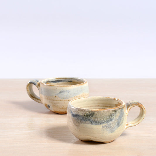 Espresso Cups - Cream Blue Black - Set of 2