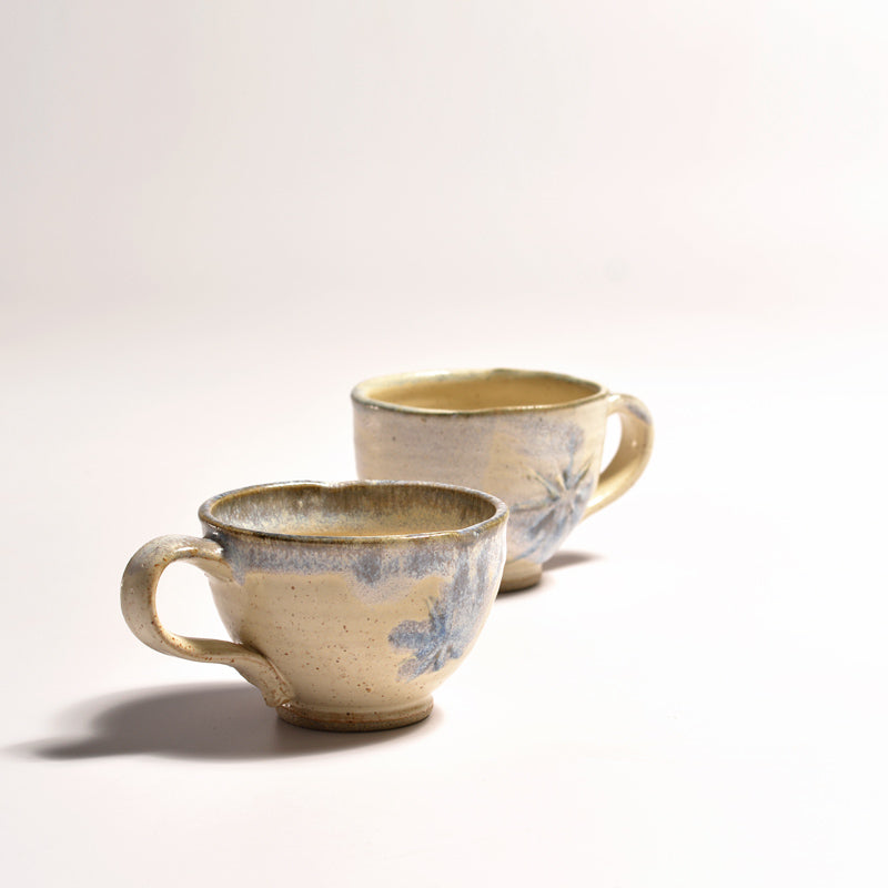 Cups - Tea Large Cream Blue Black