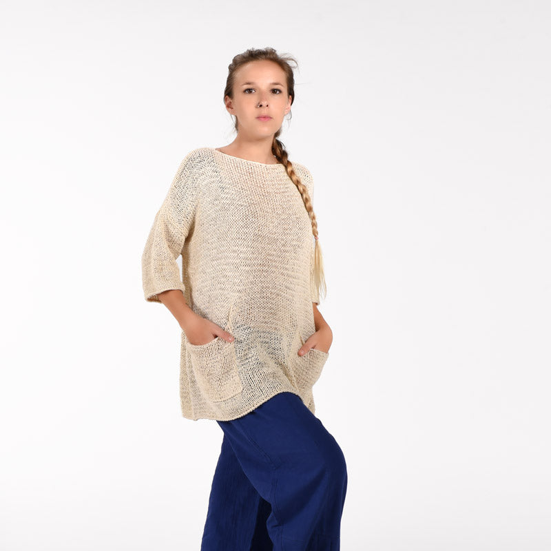 Beethoven Organic Cotton Hand Knit Top