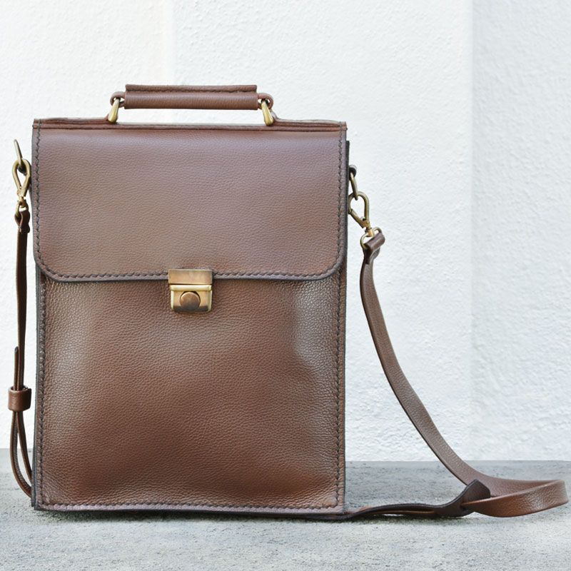 Full Grain Leather Messenger Bag Mens Leather Shoulder Bag Handmade Le –  Unihandmade