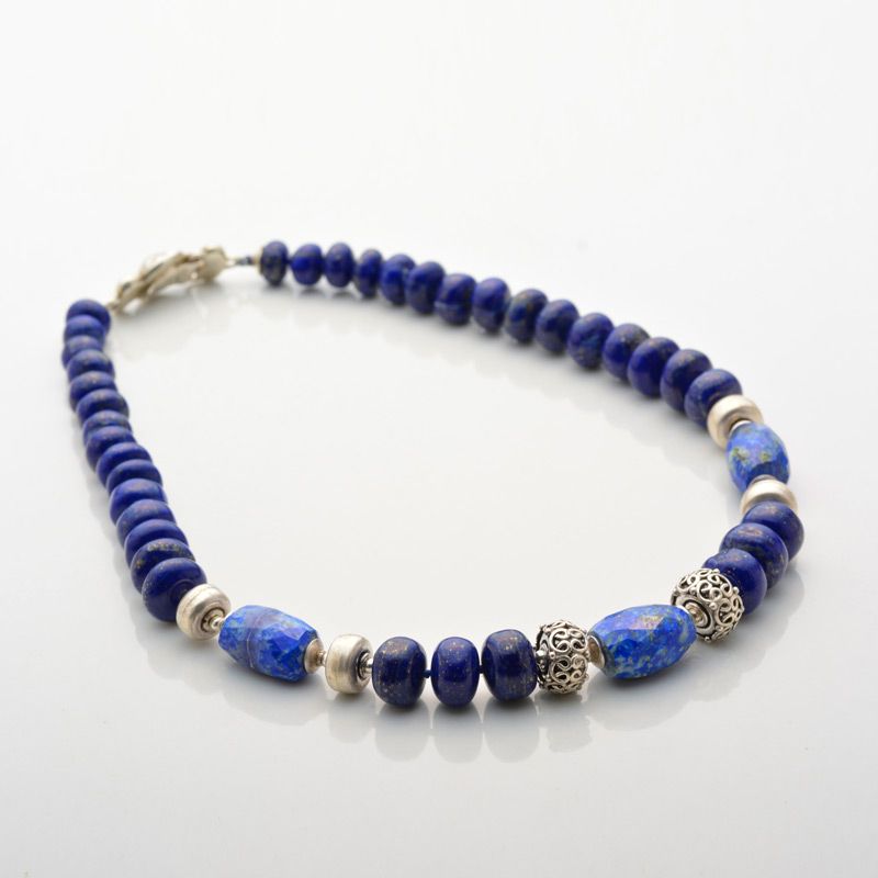 6-18mm Blue Lapis Bead Graduated Necklace with 14kt Yellow Gold |  Ross-Simons